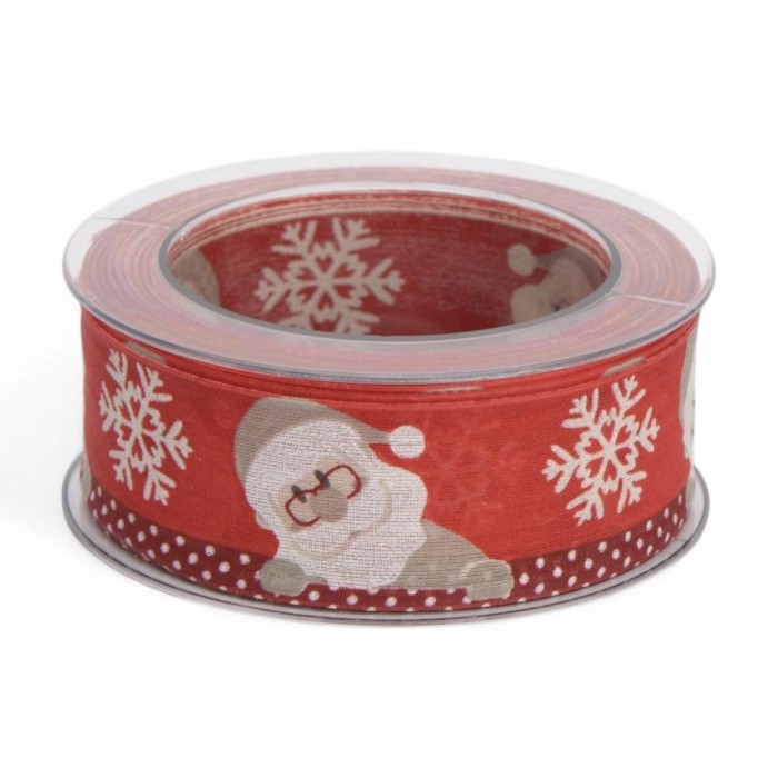 NASTRO BABBO NATALE 40MMX20MT ROSSO